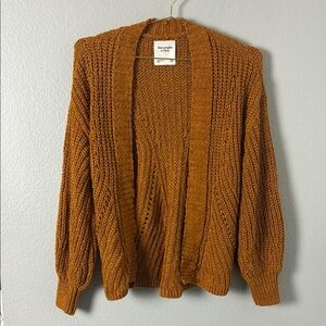 Abercrombie & Fitch Brown Cable Knit Cardigan Sweater